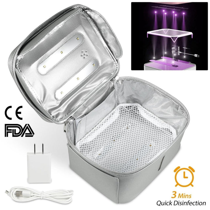 UV Disinfection Bag Portable LED UV Sanitizer Box USB-Powered Travel UV Cleaner Bag Image 2