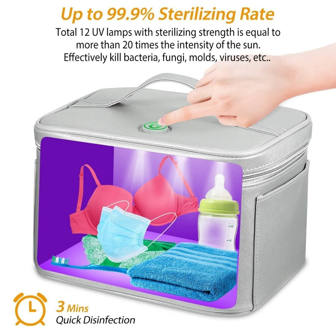 UV Disinfection Bag Portable LED UV Sanitizer Box USB-Powered Travel UV Cleaner Bag Image 4