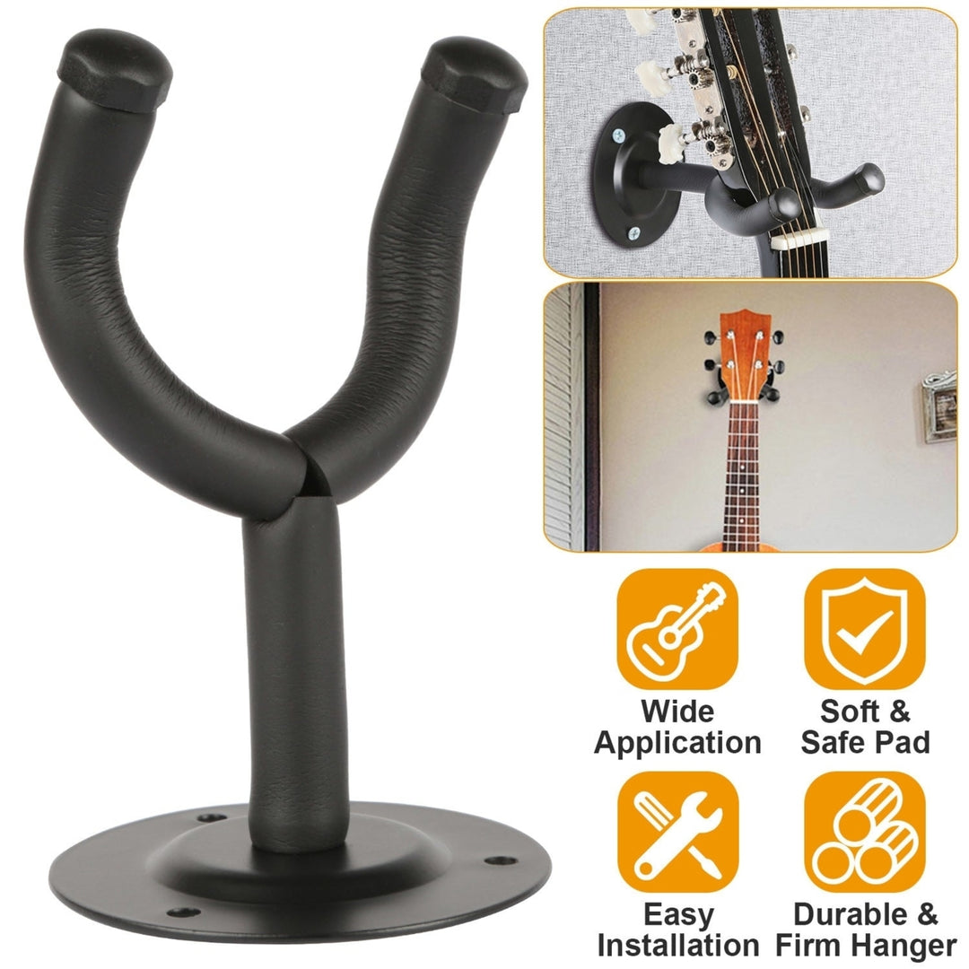 Wall Mount Guitar Hanger Padded Steel Guitar Bracket Holder Hook Rack Image 1