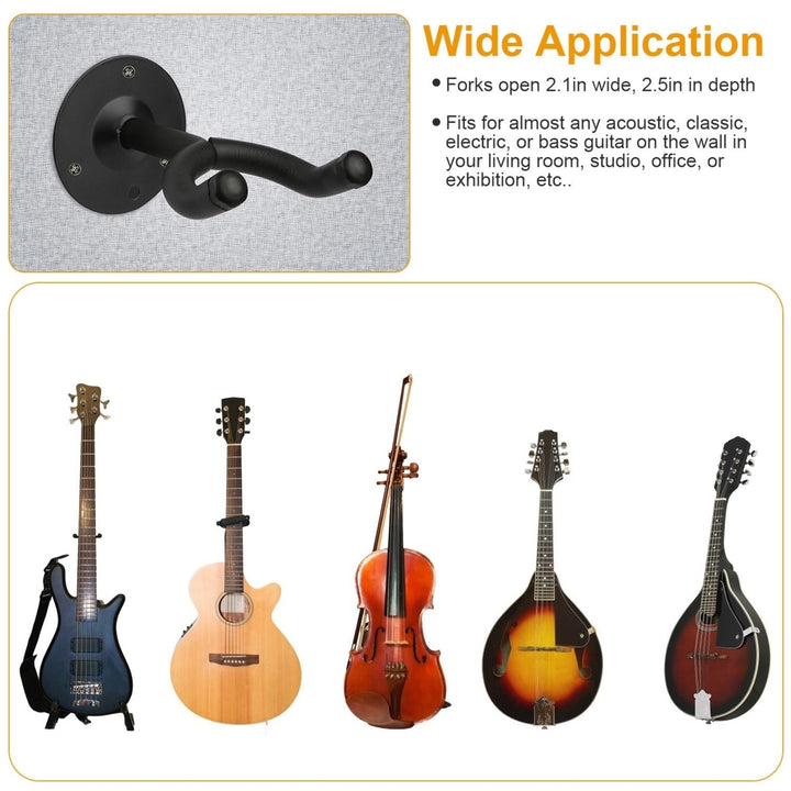 Wall Mount Guitar Hanger Padded Steel Guitar Bracket Holder Hook Rack Image 3