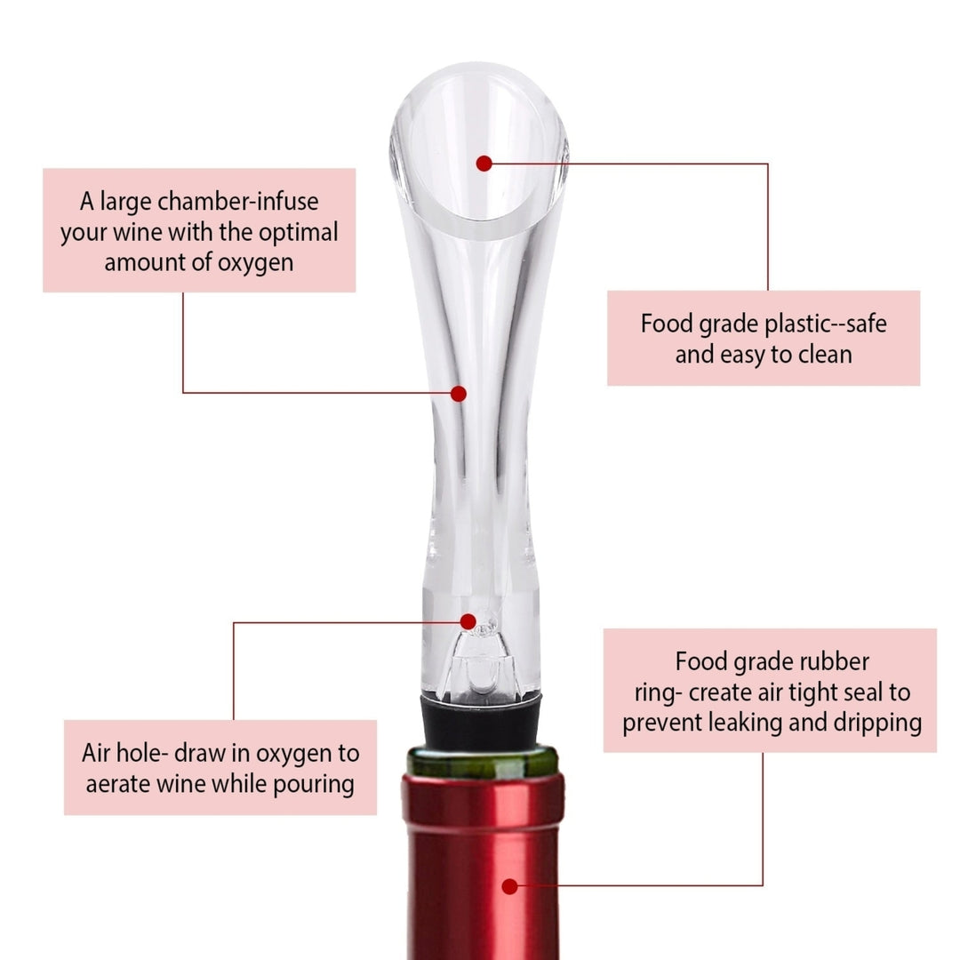 Wine Aerator Pourer Spout Decanter Spout Attachable In-Bottle Wine Drip Stopper Image 3