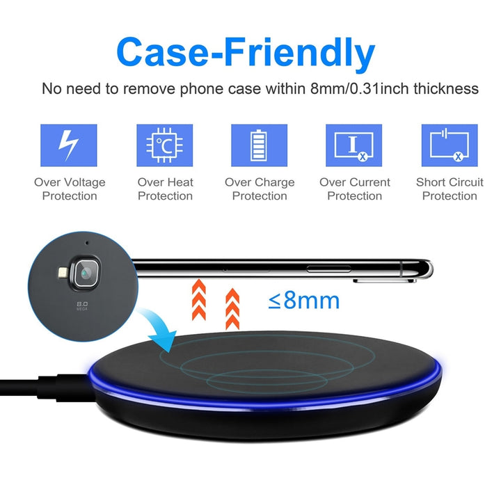 Wireless Charger Qi-Certified Ultra-Slim 5W Charging Pad for iPhone XS MAX XR XS X 8 8 Plus Image 6