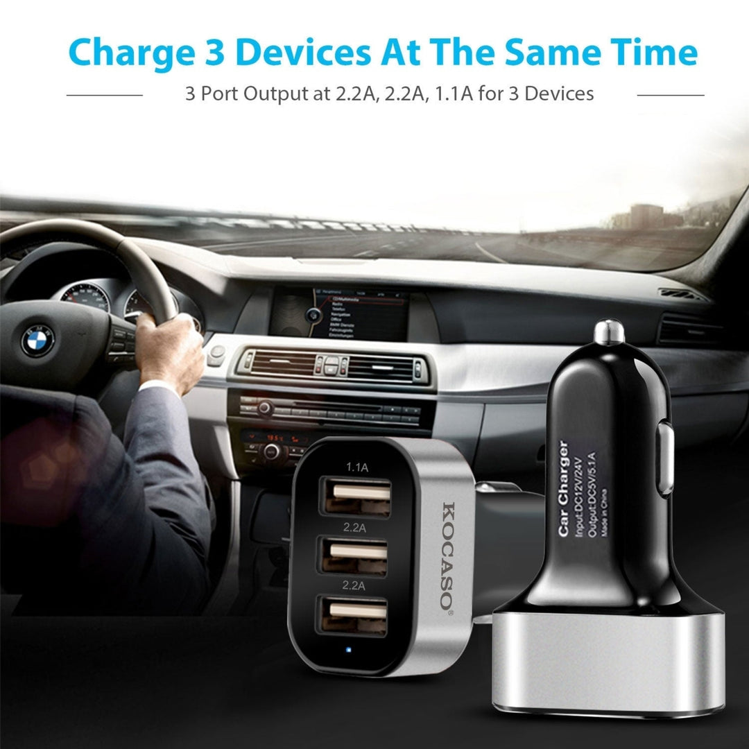 USB Car Charger 30W 5.5A 3 USB Port Cigarette Lighter Charger Adapter Image 9