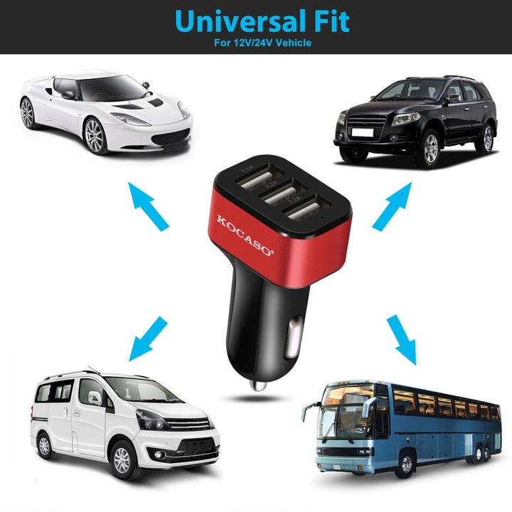 USB Car Charger 30W 5.5A 3 USB Port Cigarette Lighter Charger Adapter Image 12