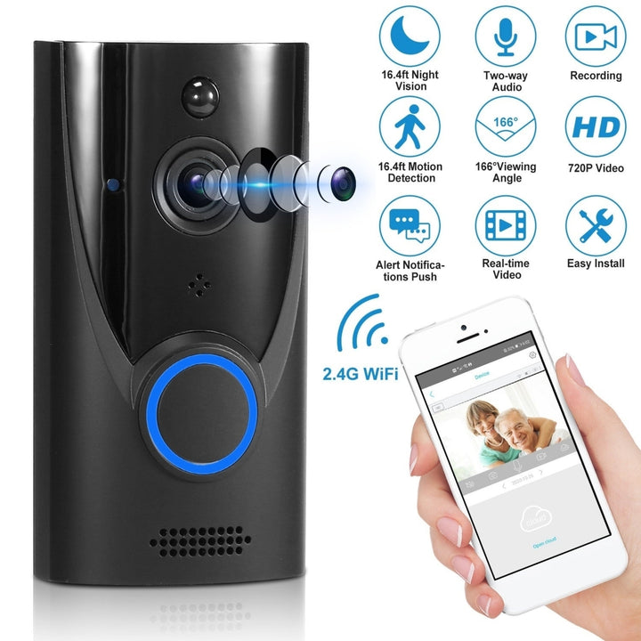 WiFi Video Doorbell Wireless Door Bell 720P HD WiFi Security Camera Image 2