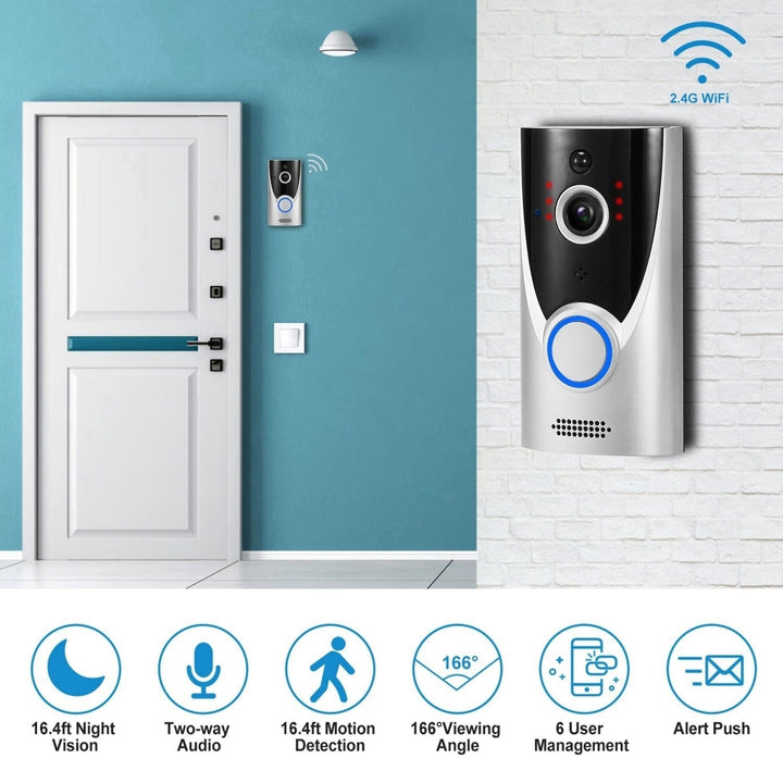 WiFi Video Doorbell Wireless Door Bell 720P HD WiFi Security Camera Image 3