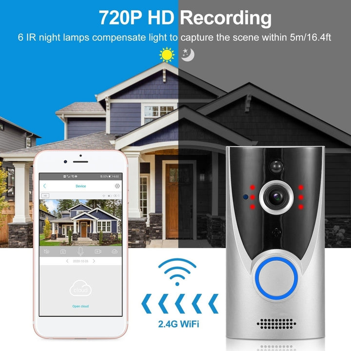 WiFi Video Doorbell Wireless Door Bell 720P HD WiFi Security Camera Image 4