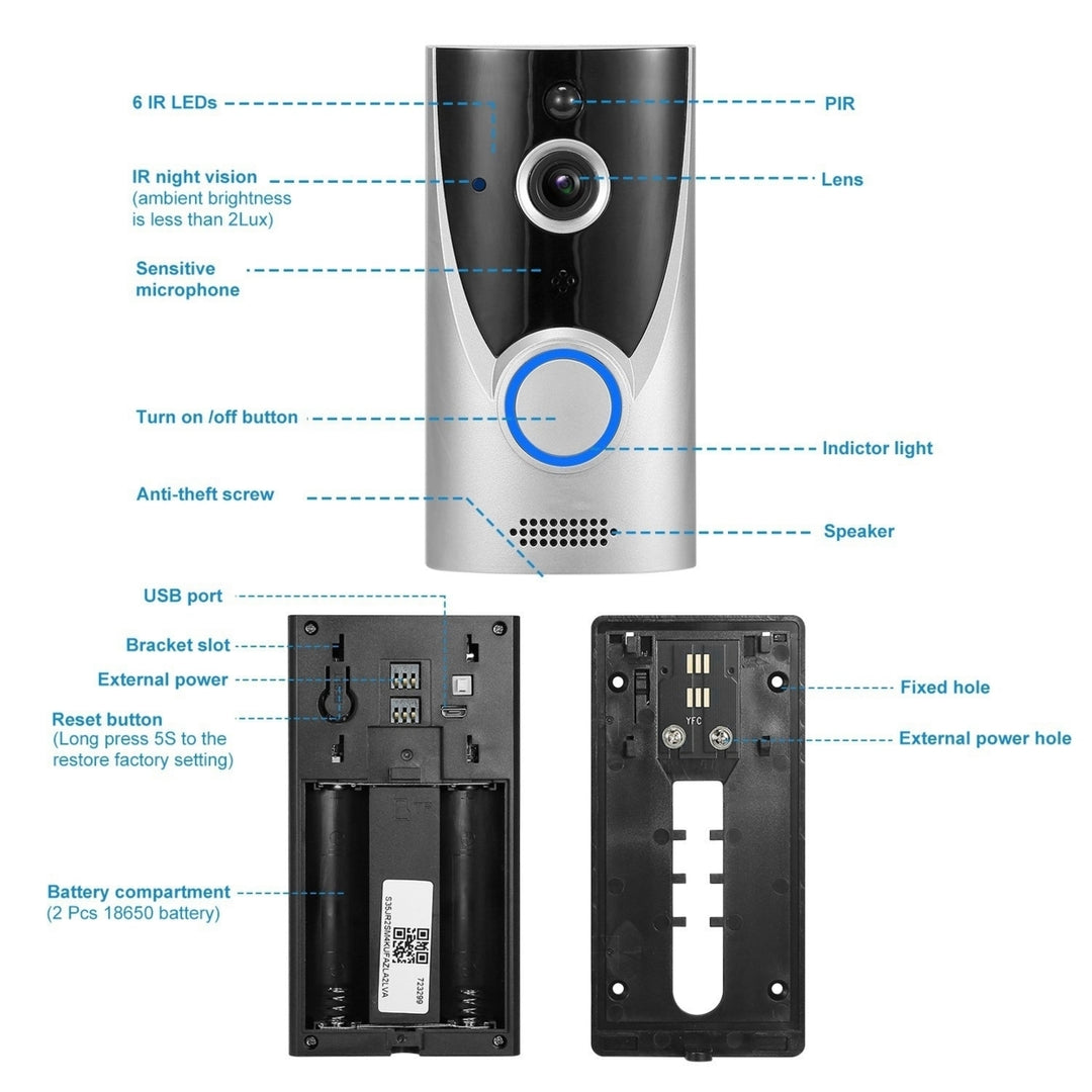 WiFi Video Doorbell Wireless Door Bell 720P HD WiFi Security Camera Image 10