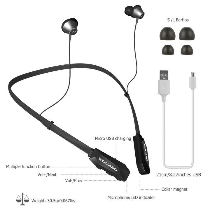 Wireless Neckband Headphones V4.2 Sweat-proof Sport Headsets Earbuds In-Ear Magnetic Neckbands Stereo Earphone Image 6