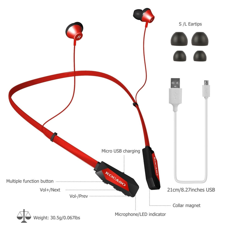 Wireless Neckband Headphones V4.2 Sweat-proof Sport Headsets Earbuds In-Ear Magnetic Neckbands Stereo Earphone Image 12