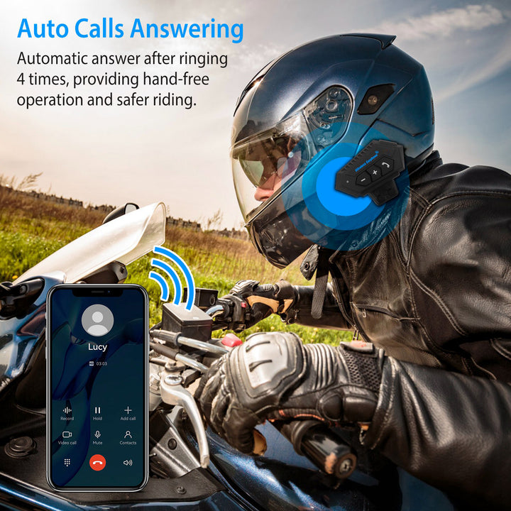 Wireless Headset Speaker Motorcycle Helmet IP67 Waterproof V5.0 Bluetooth 80Hrs Image 4