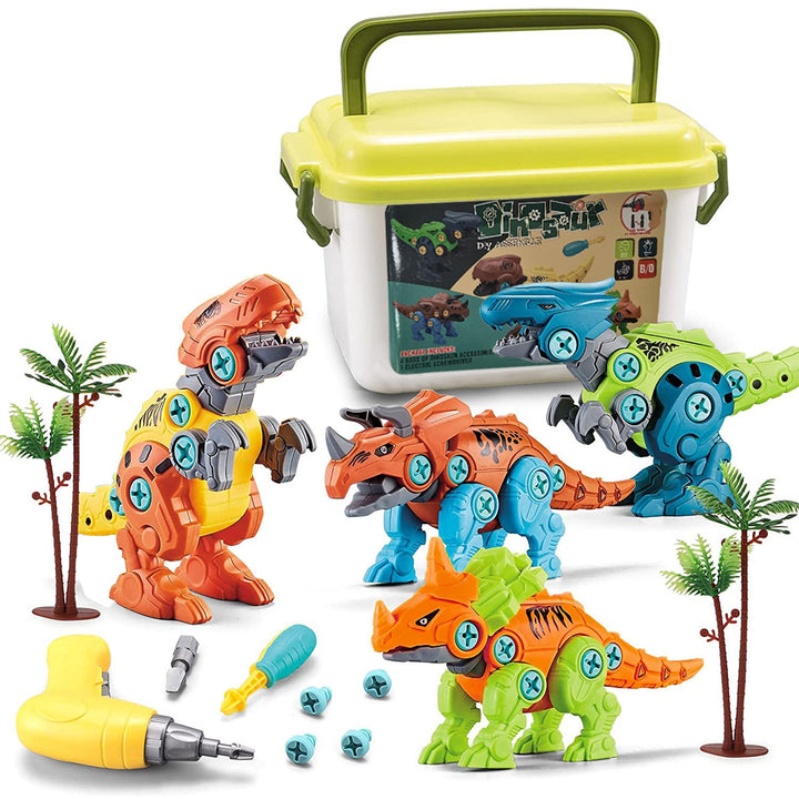 DIY Dinosaur Building Blocks Set with Electric Drill for Kids 4 Dinosaurs ABS Toys Image 6