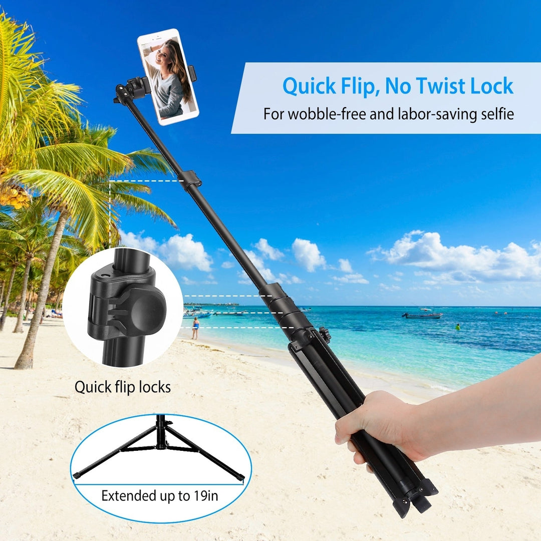 Selfie Stick Tripod Black 60in Extendable Wireless for 6.1-6.8in Phones Image 4