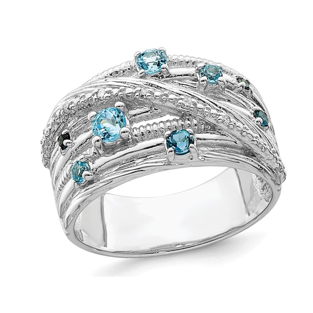 2/5 Carat (ctw) London Blue Topaz Ring in Sterling Silver Image 1