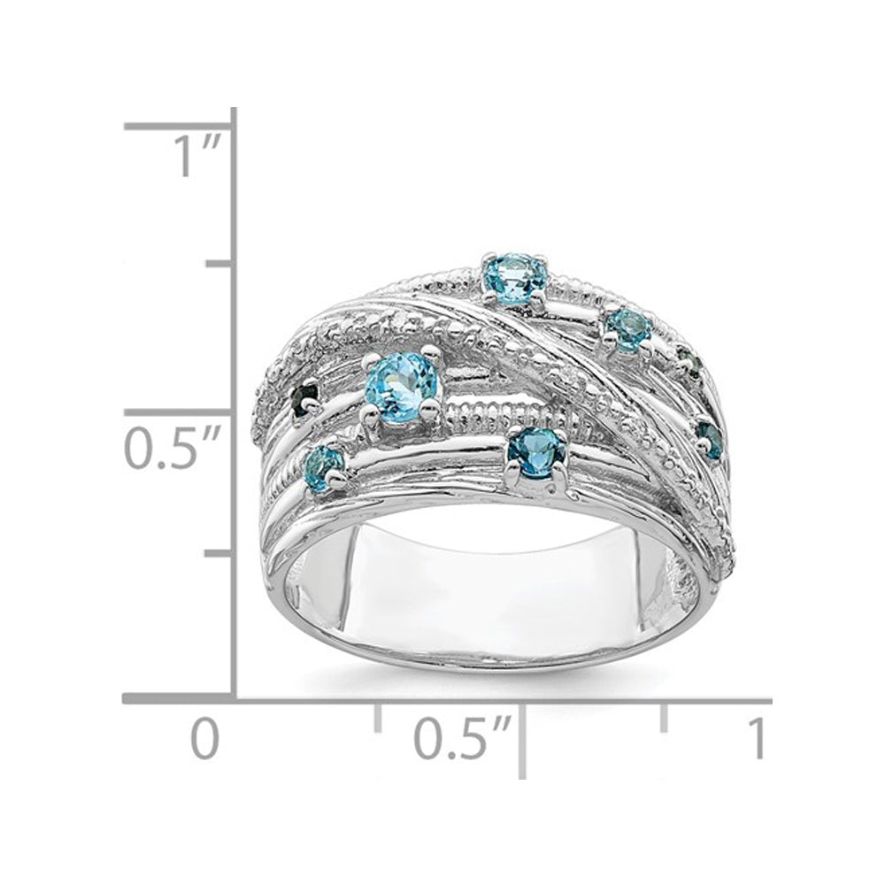 2/5 Carat (ctw) London Blue Topaz Ring in Sterling Silver Image 4