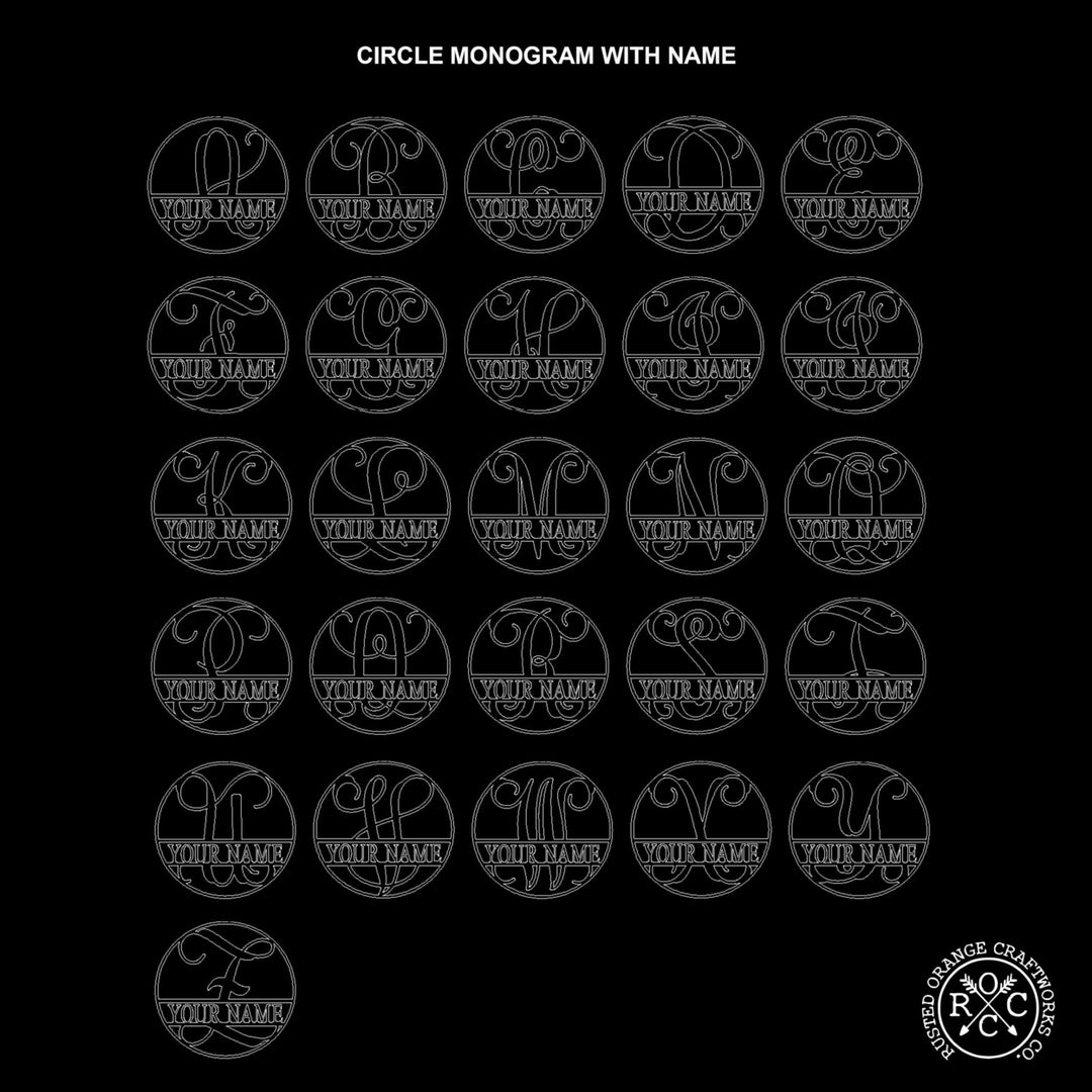 Top Gift Idea: 15" Metal Circle Monogram with Name Image 4