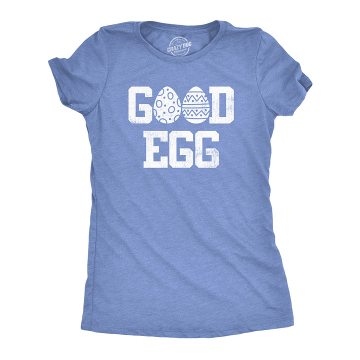 Womens Good Egg T Shirt Funny Easter Sunday Painted Eggs Tee For Ladies Image 1