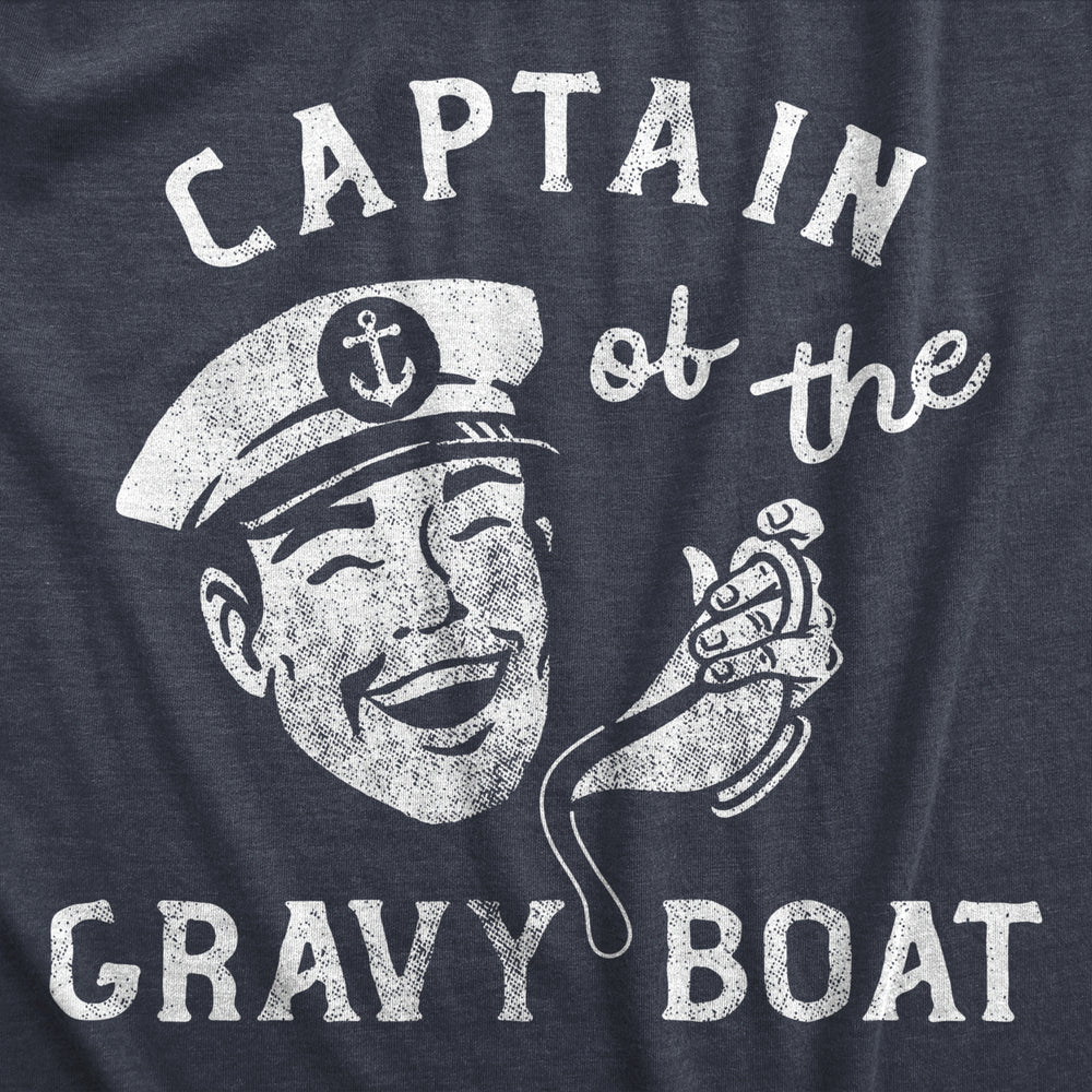 Mens Captain Of The Gravy Boat T Shirt Funny Turkey Dinner Navy Joke Tee For Guys Image 2