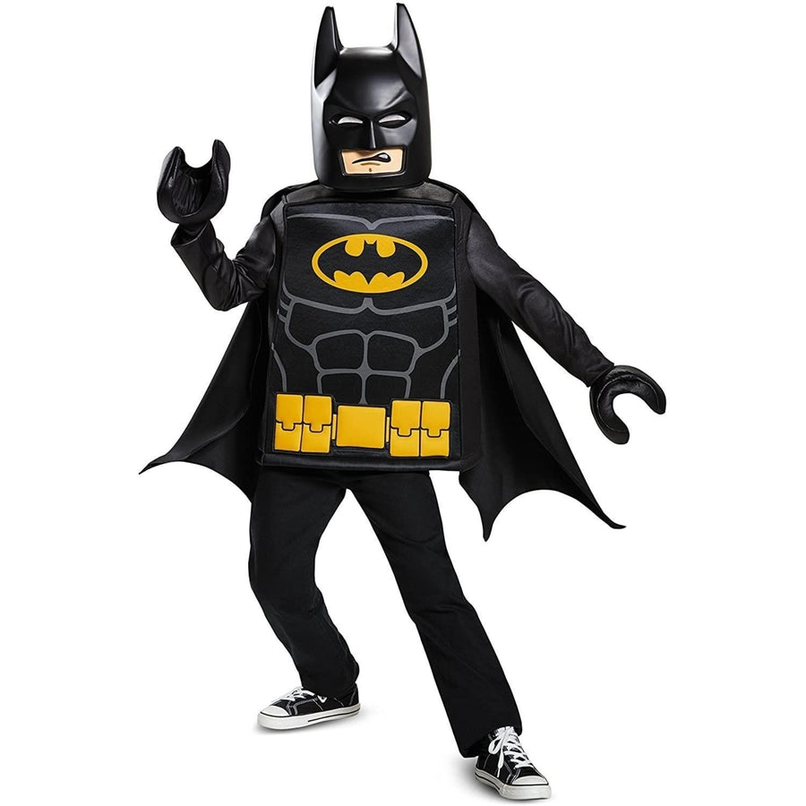 Batman Lego Movie Classic Boys size S 4/6 Costume DC Universe Detachable Cape Disguise Image 1