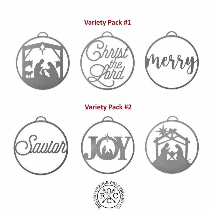 Merry and Bright Ornaments - Set of 3 - Christmas Ornament Jesus Decorations Image 8
