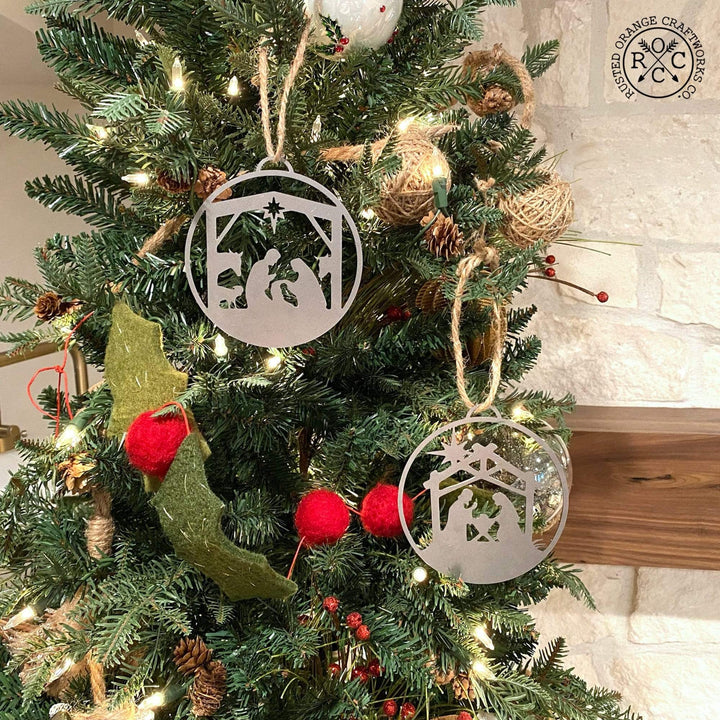 Merry and Bright Ornaments - Set of 3 - Christmas Ornament Jesus Decorations Image 9
