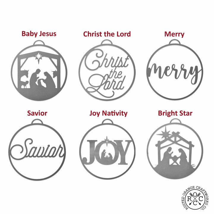 Merry and Bright Ornaments - Set of 3 - Christmas Ornament Jesus Decorations Image 10