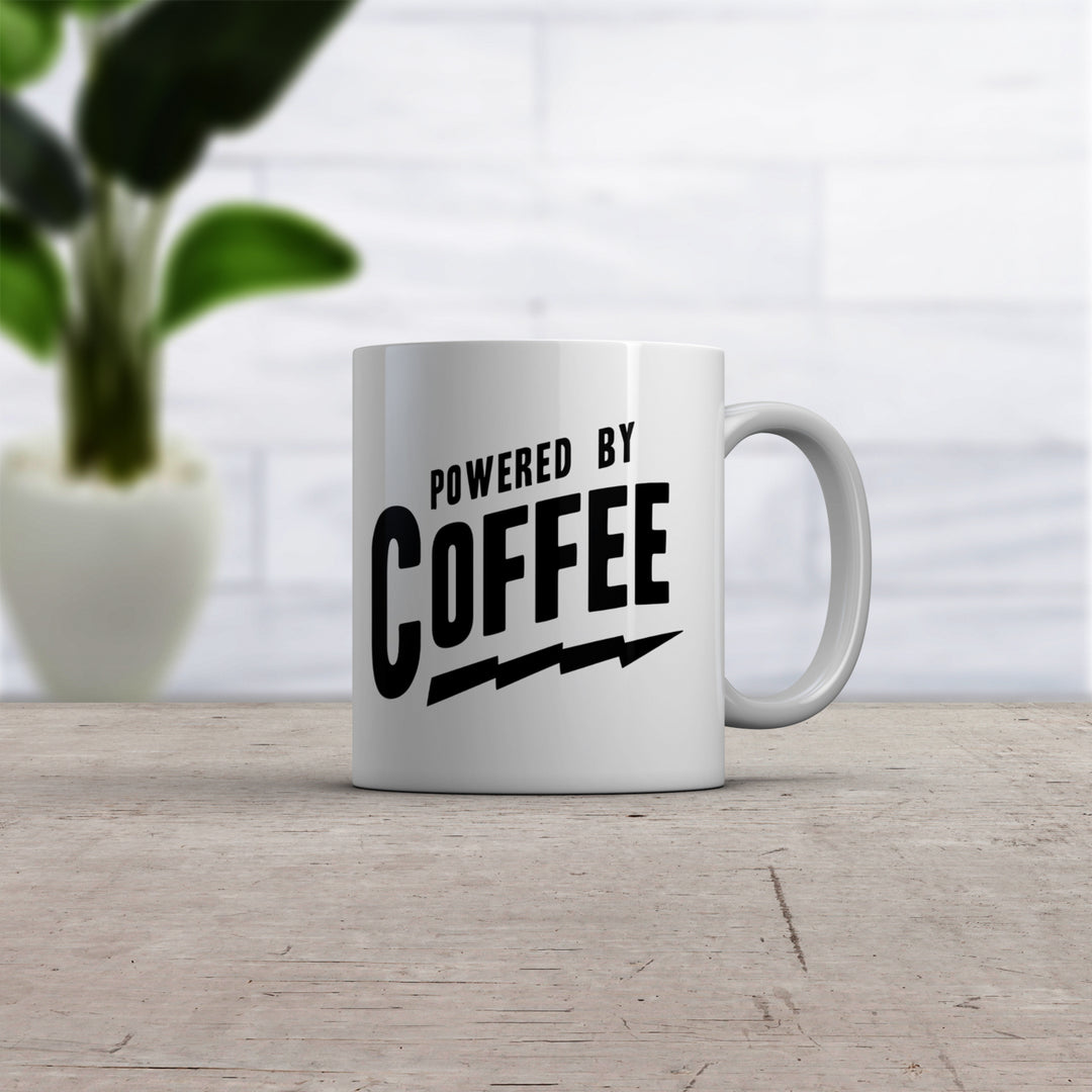 Powered By Coffee Mug Funny Sarcastic Caffeine Lovers Novelty Cup-11oz Image 2
