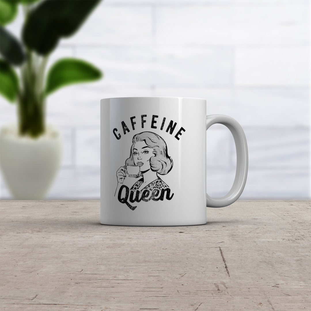 Caffeine Queen Mug Funny Sarcastic Royal Coffee Lover Graphic Novelty Cup-11oz Image 2