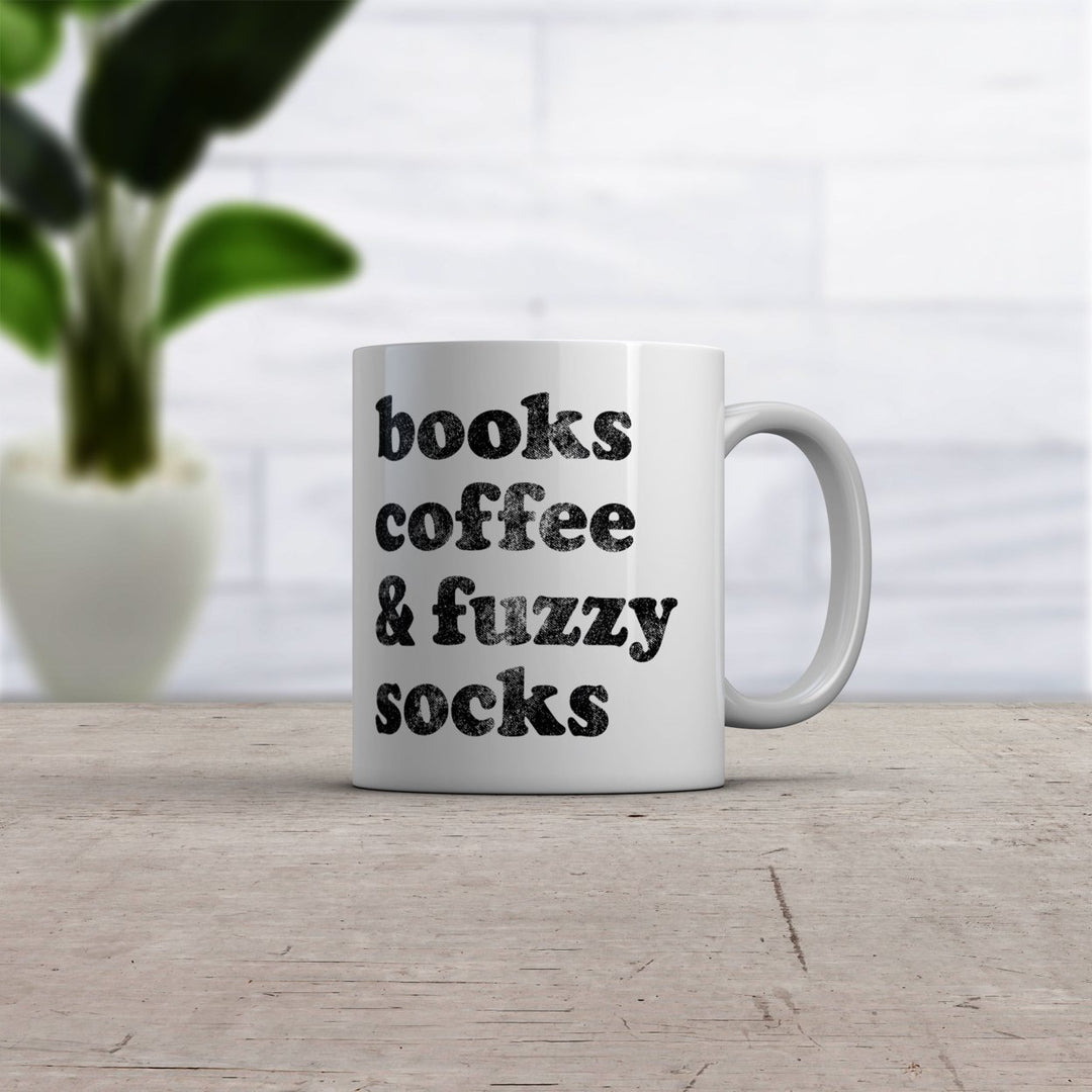 Books Coffee And Fuzzy Socks Mug Funny Cute Cozy Text Graphic Novelty Cup-11oz Image 2