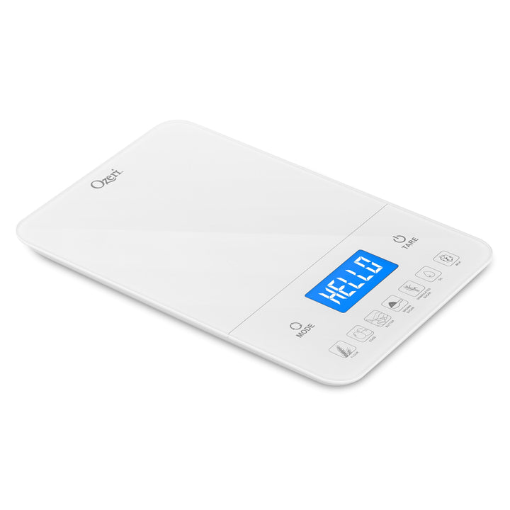 Ozeri Touch III 22 lbs (10 kg) Bakers Kitchen Scale with Calorie Counter, in Tempered Glass Image 1