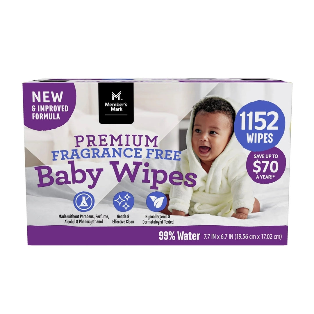 Members Mark Premium Fragrance-Free Baby Wipes (1152 Count) Image 1