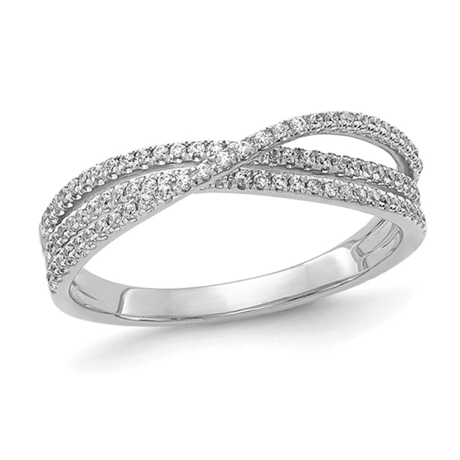 1/4 Carat (ctw) Diamond Crossover Ring in 14K White Gold Image 1