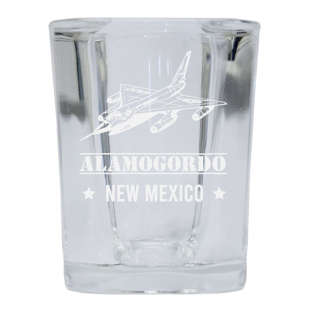 Alamogordo Mexico Souvenir Laser Engraved 2 Ounce Square Base Liquor Shot Glass Choice of Design Image 1