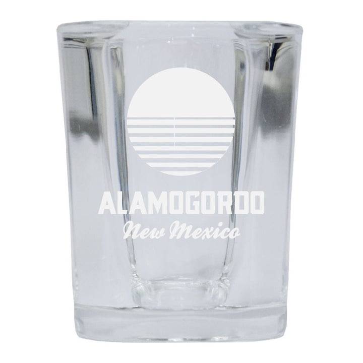 Alamogordo  Mexico Souvenir Laser Engraved 2 Ounce Square Base Liquor Shot Glass Choice of Design Image 1