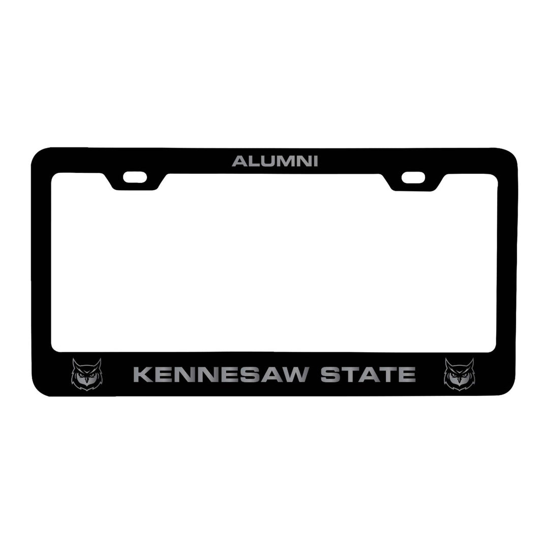 Kennesaw State University NCAA Laser-Engraved Metal License Plate Frame - Choose Black or White Color Image 1