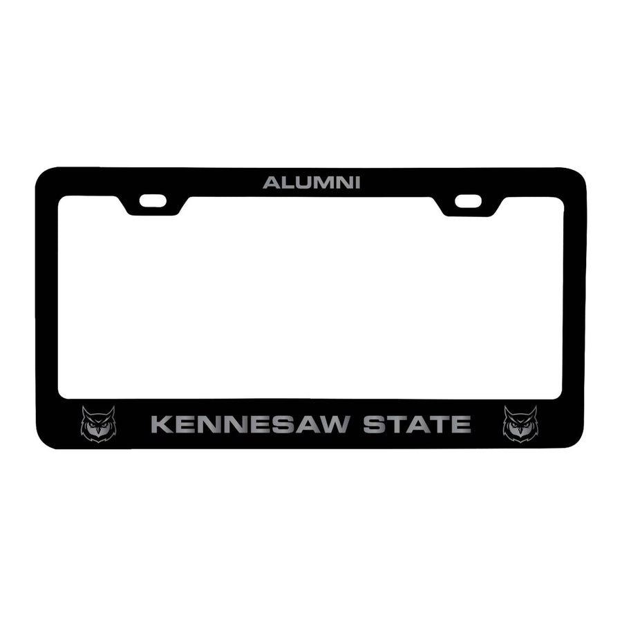 Kennesaw State University NCAA Laser-Engraved Metal License Plate Frame - Choose Black or White Color Image 1