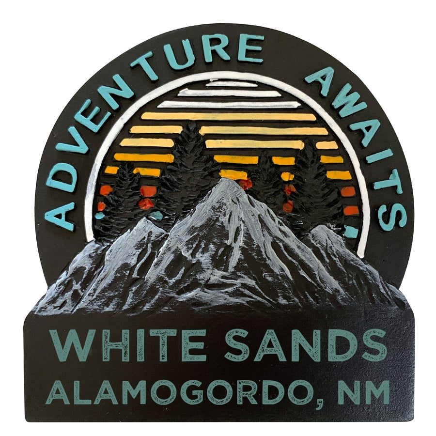 White Sands Alamogordo Mexico Souvenir Hand Painted Resin Refrigerator Magnet 3-Inch Image 1