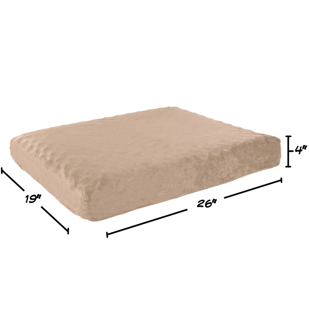 PETMAKER Medium Memory Foam Dog Bed 26x19 Removable Suede Cover Non-Skid Base Image 2