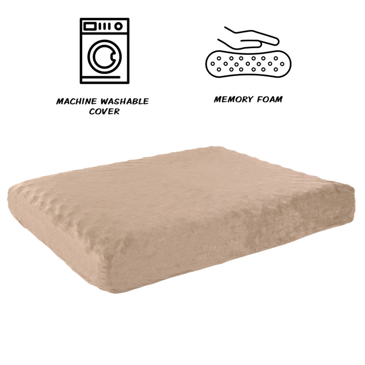 PETMAKER Medium Memory Foam Dog Bed 26x19 Removable Suede Cover Non-Skid Base Image 3