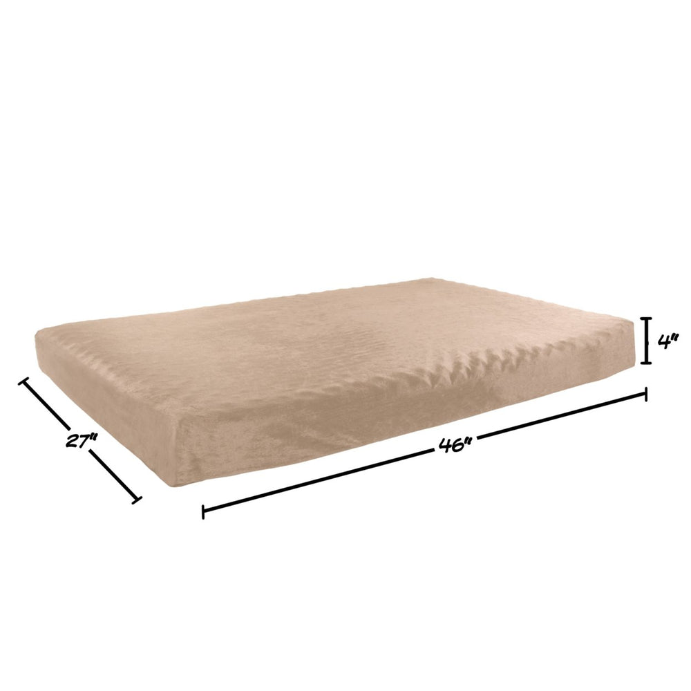 Petmaker X-Large Orthopedic Memory Foam Dog Bed Tan 46x27 Inches Washable Cover Image 2