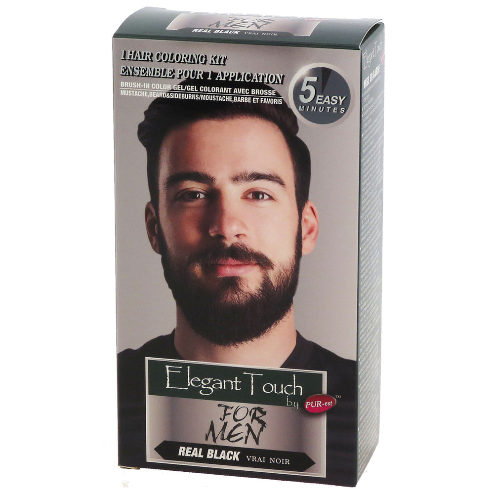Mustache and Beard Color Kit for Men Real BlackElegant Touch by PUR-est Image 2