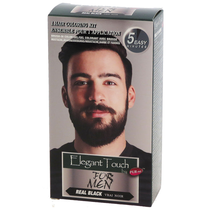 Mustache and Beard Color Kit for Men Real BlackElegant Touch by PUR-est Image 2