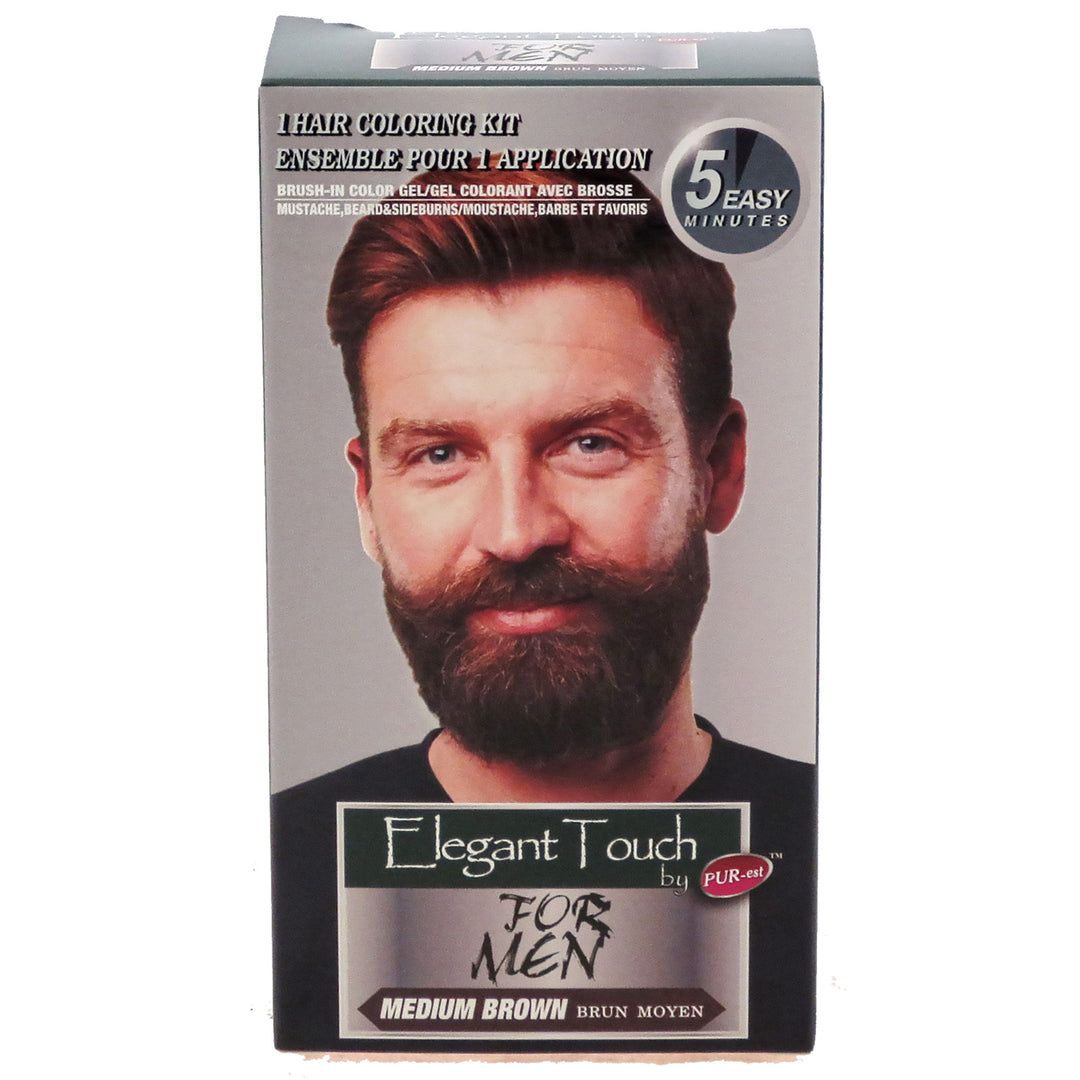 Mustache and Beard Color Kit for Men Medium BrownElegant Touch by PUR-est Image 2