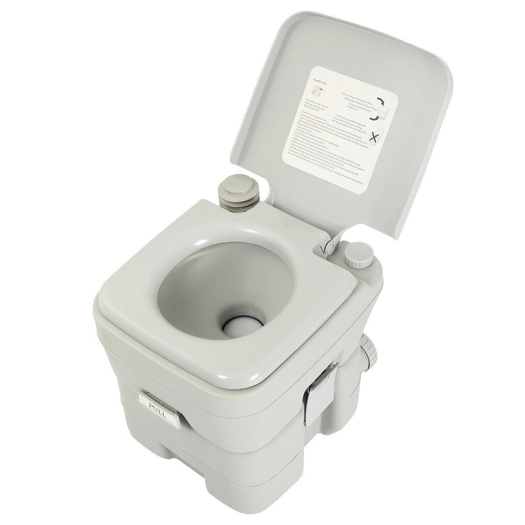 5.3 Gallon 20L Flush Outdoor Indoor Travel Camping Portable Toilet for CarBoatCaravanCampsiteHospital,Gray Image 3