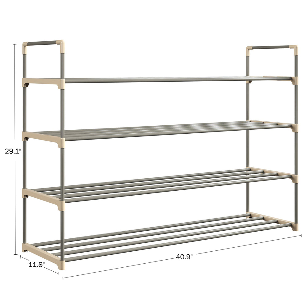 4-Tier Shoe Rack Storage Shelf Holds 24 Pairs 40 Inches Long Durable Plastic Image 2