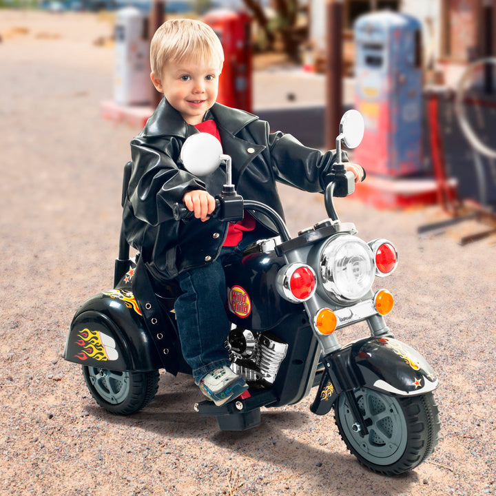 Lil Rider Flaming Chopper Motorcycle Ride On Bike for Kids 2-5 Years Red Black Image 1