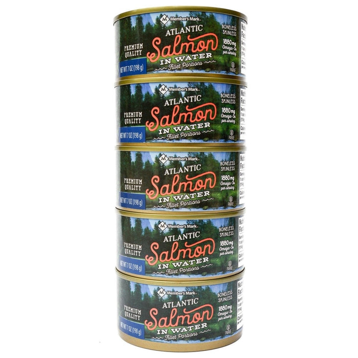 Members Mark Canned Atlantic Salmon 7 Ounce (Pack of 5) Image 4