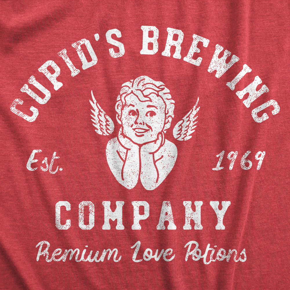 Mens Cupids Brewing Company T Shirt Funny Valentines Day Love Potions Tee For Guys Image 2