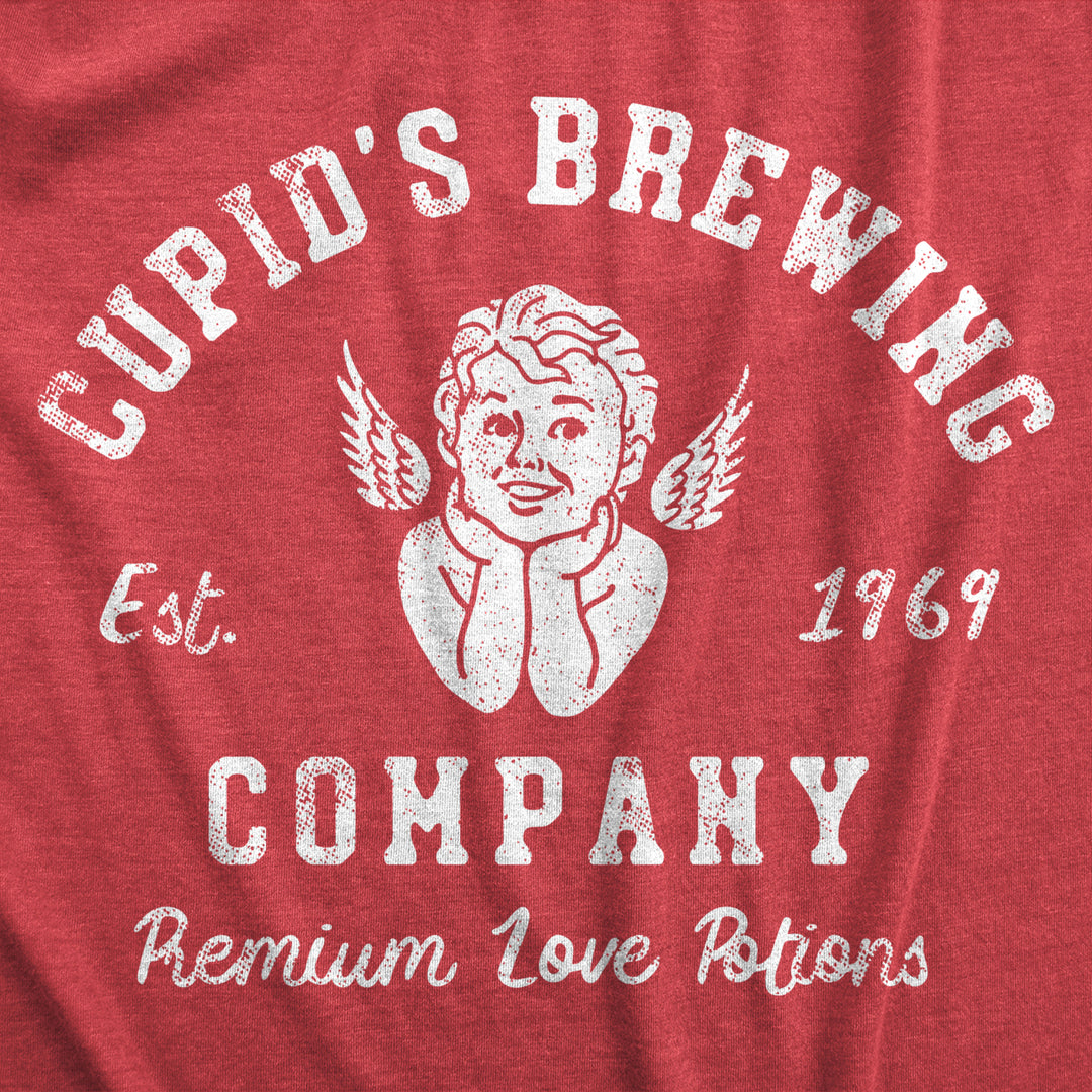 Womens Cupids Brewing Company T Shirt Funny Valentines Day Love Potions Tee For Ladies Image 2