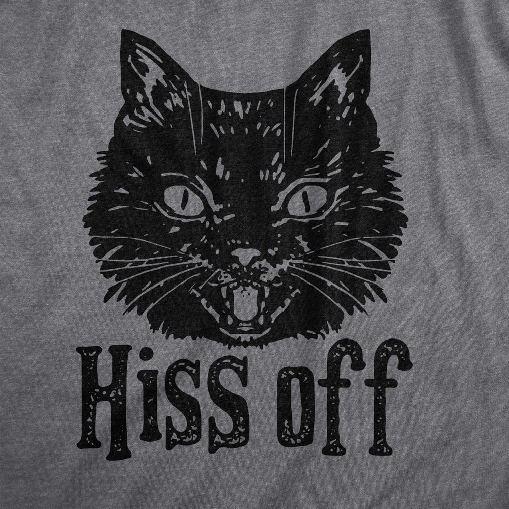 Mens Hiss Off T Shirt Funny Angry Hissing Aggressive Cat T Shirt For Guys Image 2